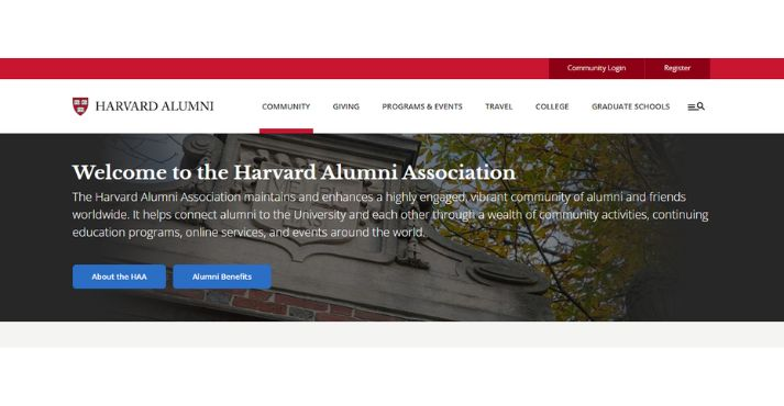 Harvard University Alumni Association website