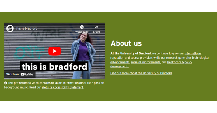 University of Bradford video content