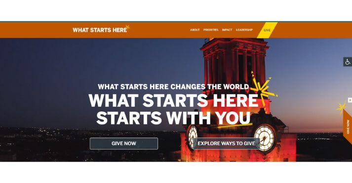 University of Texas at Austin website