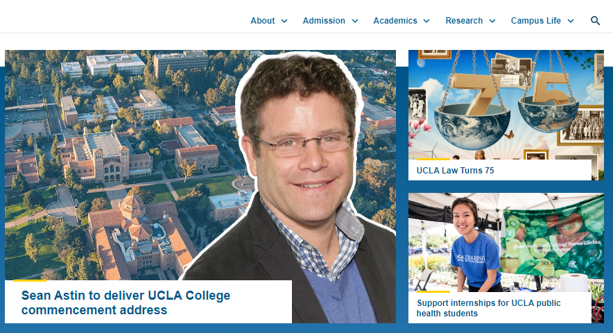 UCLA website layout