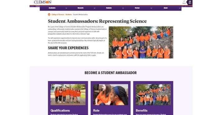 university ambassador program example