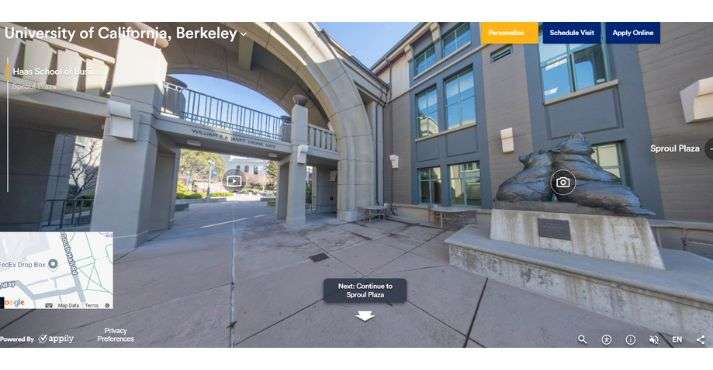 university of berkley - campus tour example for VR